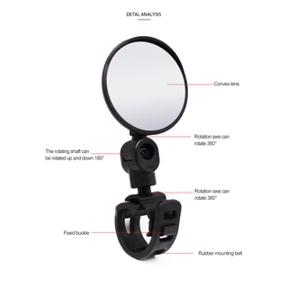 Circular bicycle rearview mirror can rotate and fold 360 degrees