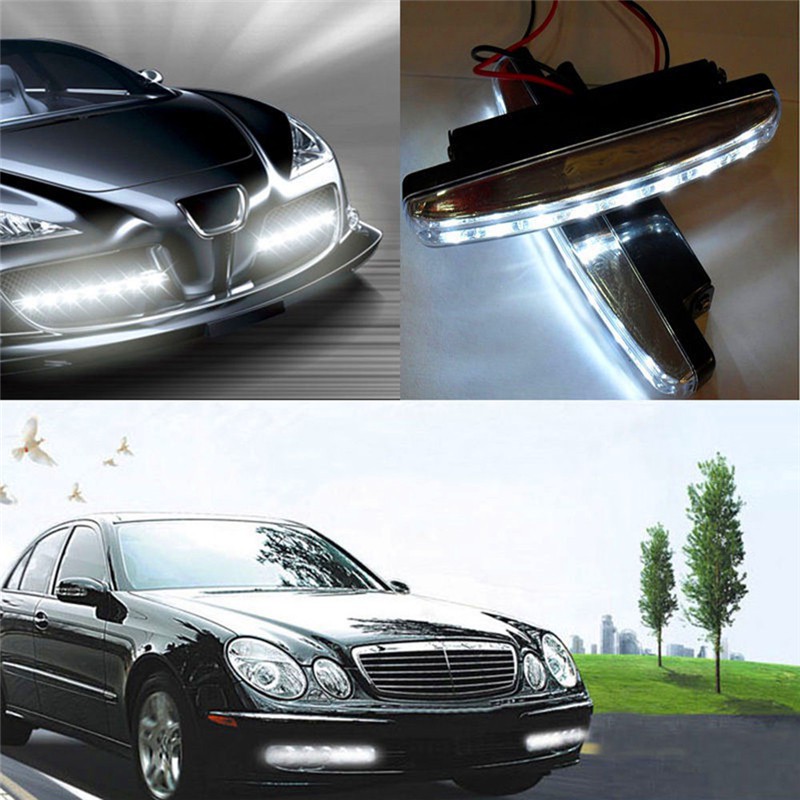 Đèn định vị ban ngày cho xe hơi có 8 bóng LED 12V