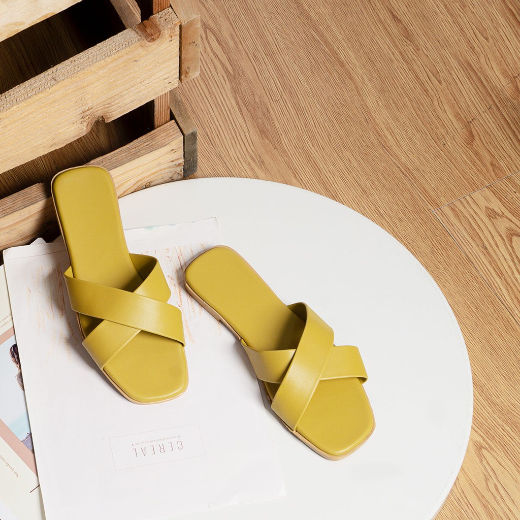 Erosska - Dép nữ đế bệt quai chéo thời trang Erosska 2022_ DE029