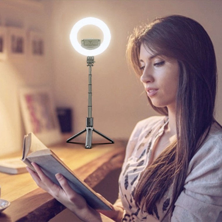 Gậy selfie L07 kiêm giá đỡ hỗ trợ Live stream tích hợp vòng đèn Led rực rỡ | BigBuy360 - bigbuy360.vn