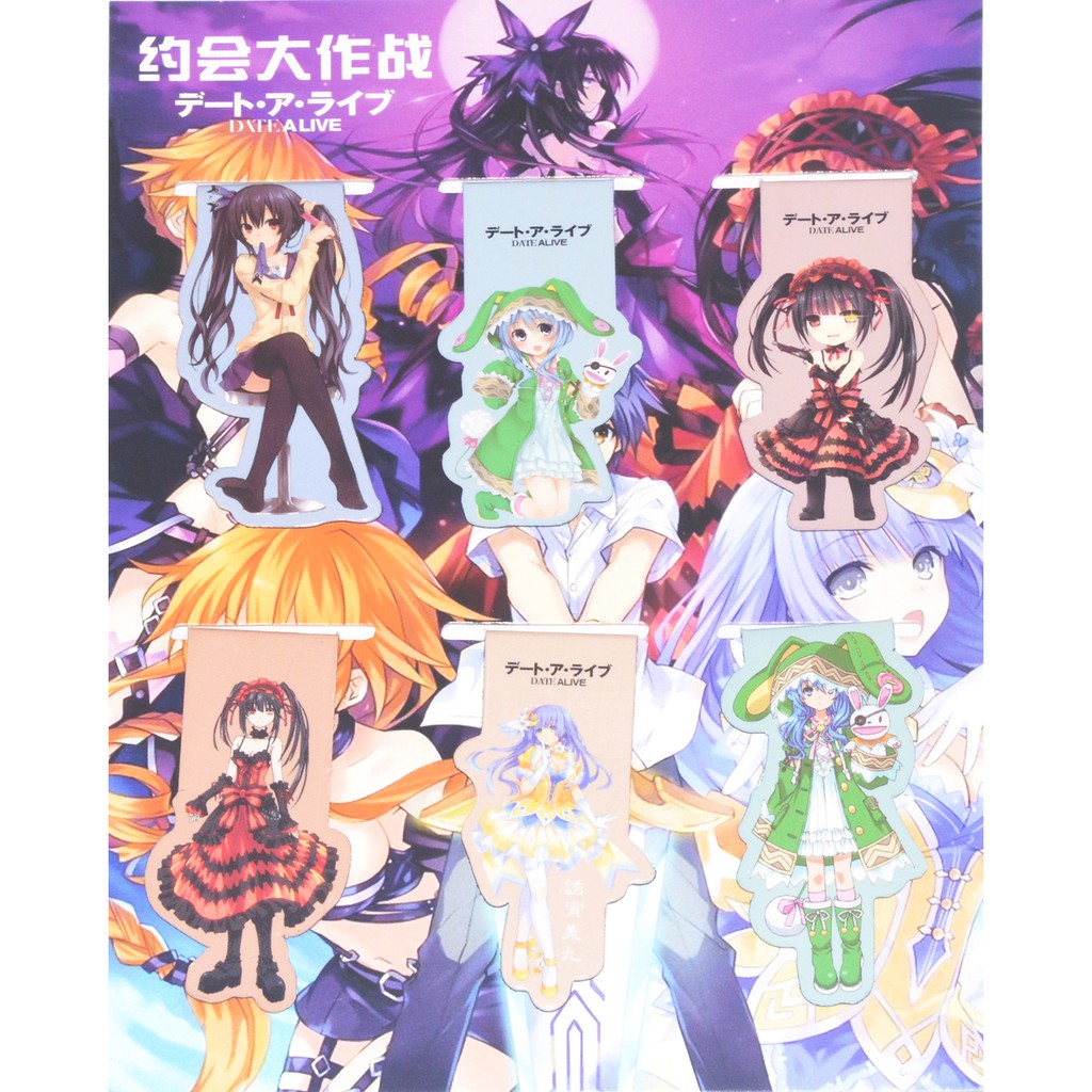 [thanh lý bán lỗ] Bộ 6 Bookmark Anime nam châm - Date A Live [AAM] [PGN25]