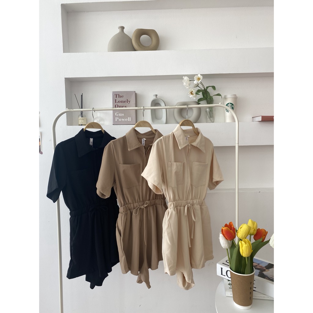 Jumpsuit Short Ống Rộng Khóa Kéo 3 Màu M2173- Lolla_Fashion