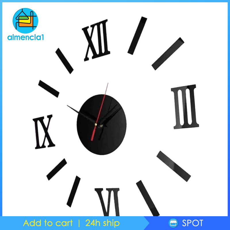 Đồng Hồ Dán Tường Almencla1 3d Cho Phòng Khách Phòng Ngủ