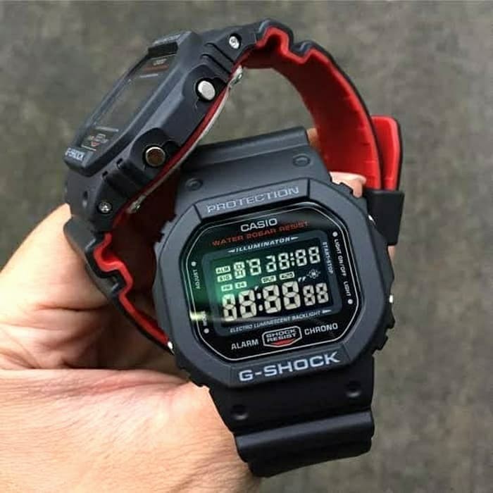 Đồng Hồ Nam Casio G Shock DW-5600HR-1DR chính hãng , Dây Nhựa Hai Màu , chống nước , chống sốc , bảo hành 12 tháng