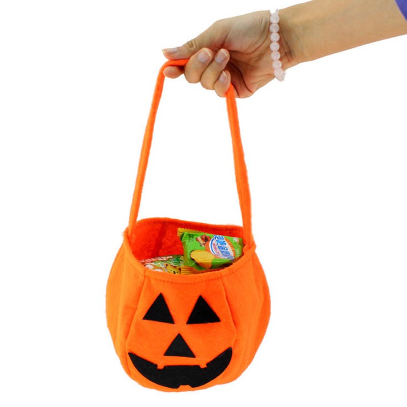 Túi Đựng Kẹo Hoạ Tiết Bí Ngô Phong Cách Halloween Cho Bé