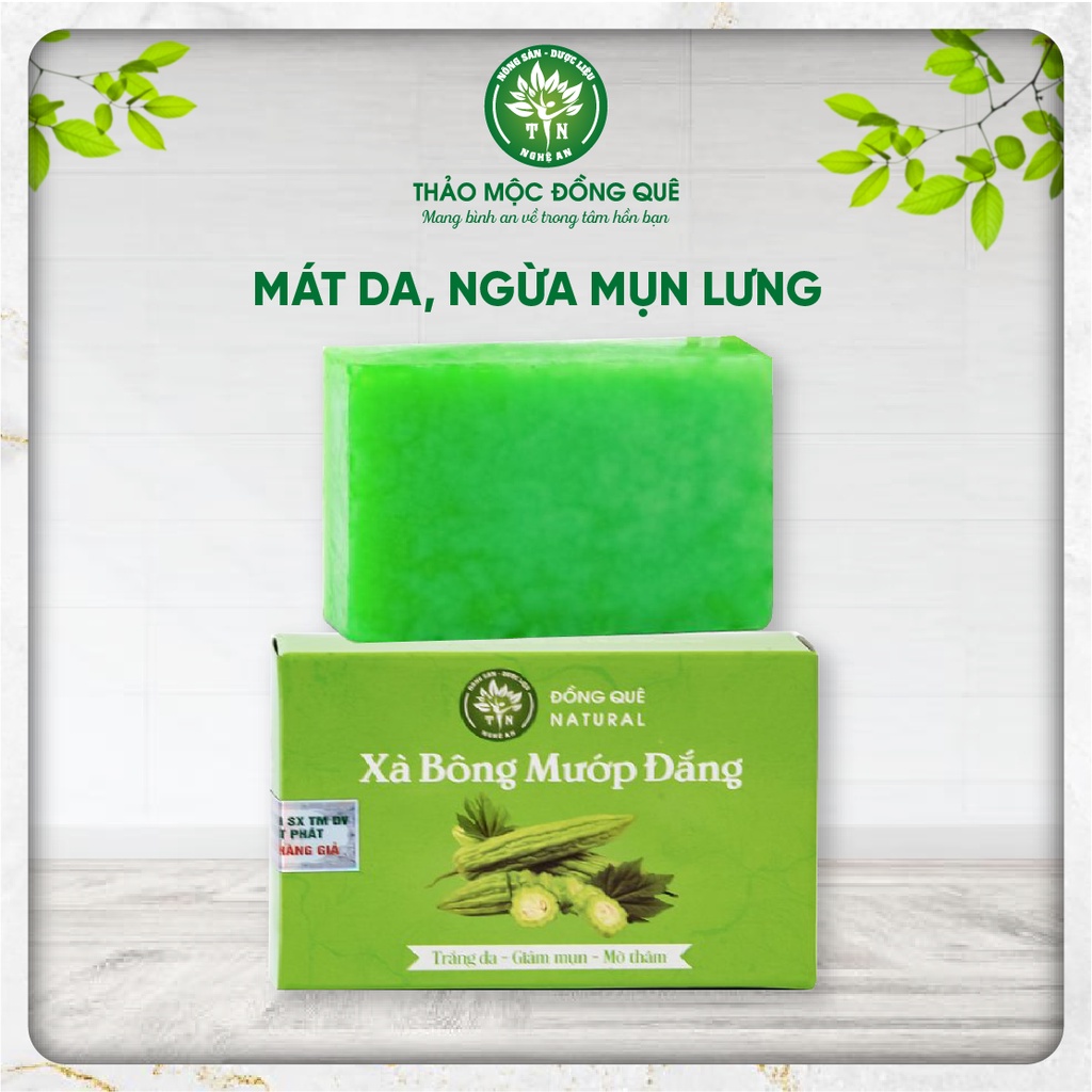 Xà Bông Mướp Đắng Ngừa Mụn Lưng Mát Da Thảo mộc Đồng Quê
