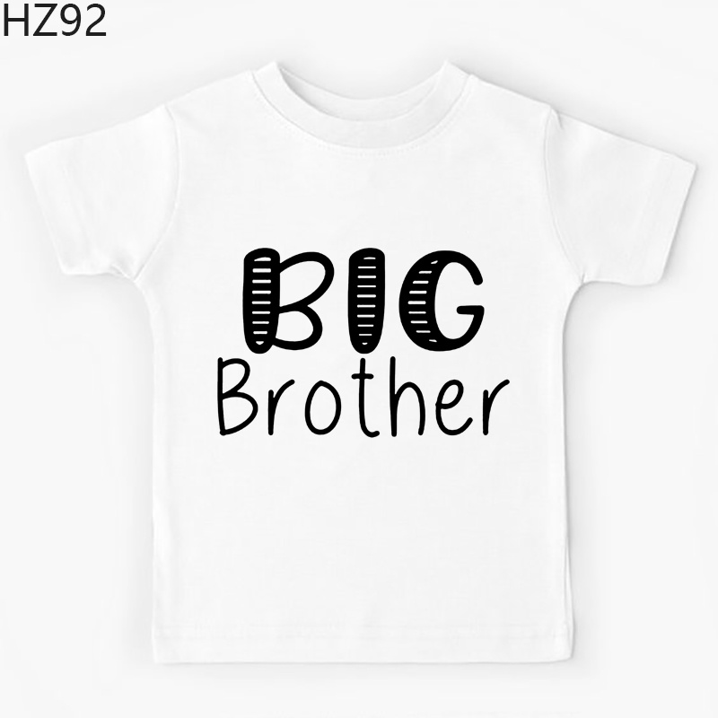 Big / Little Brother Sisters Thời Trang Áo Thun Trẻ Em Cổ Tròn Trắng Tay Ngắn Trẻ Em Top Áo Thun Trẻ Em