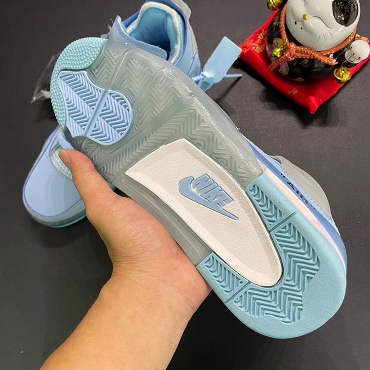 Giày Jordan 4 Off White, Giày Sneaker JD4 Màu Xanh Thời Trang Nam Nữ Full Box Bill