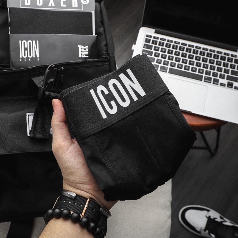 Quần Lót Nam Boxer Thun Lạnh ICON Co dãn 4 chiều, Quần sịp Nam Thun Lạnh Boxer ICON Denim Loại 1