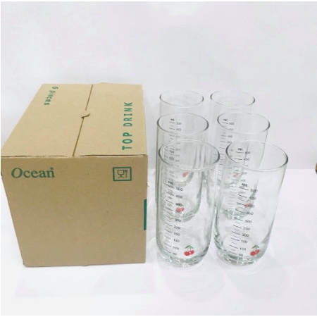 Ly Thủy Tinh Ocean Chia Vạch Top Drink 625 ml | OCEB.00322 , Nhập khẩu Thái Lan