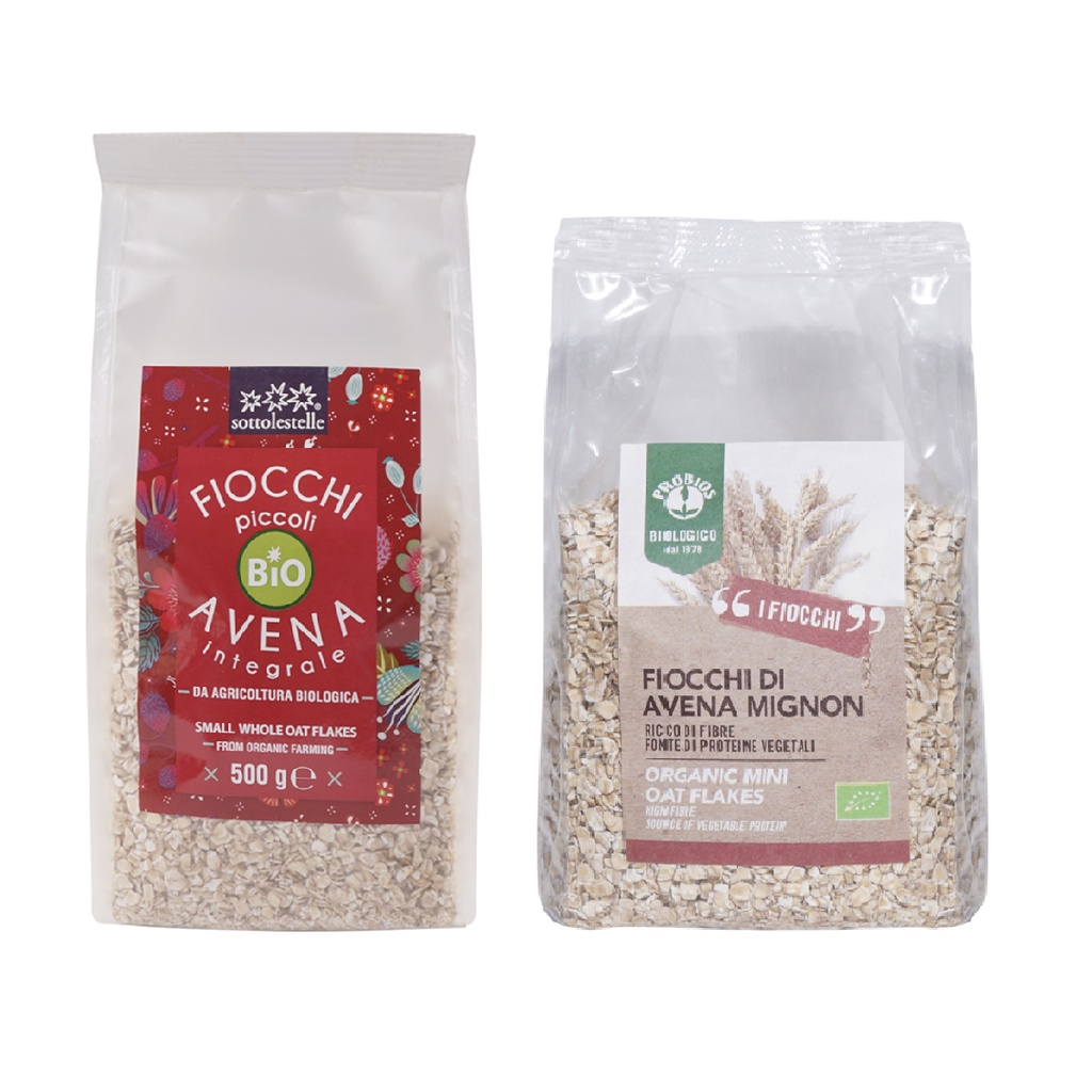 Yến Mạch Nguyên Cám Hữu Cơ Cán Vụn 500g Sottolestelle/ Probios Organic Small Whole Oat Flakes