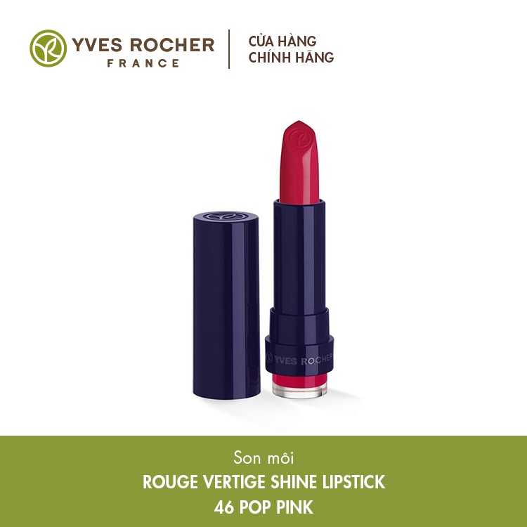 Son Môi Yves Rocher Rouge Vertige Brilliant Satin Lipstick 46 Pop Pink - 3.7g