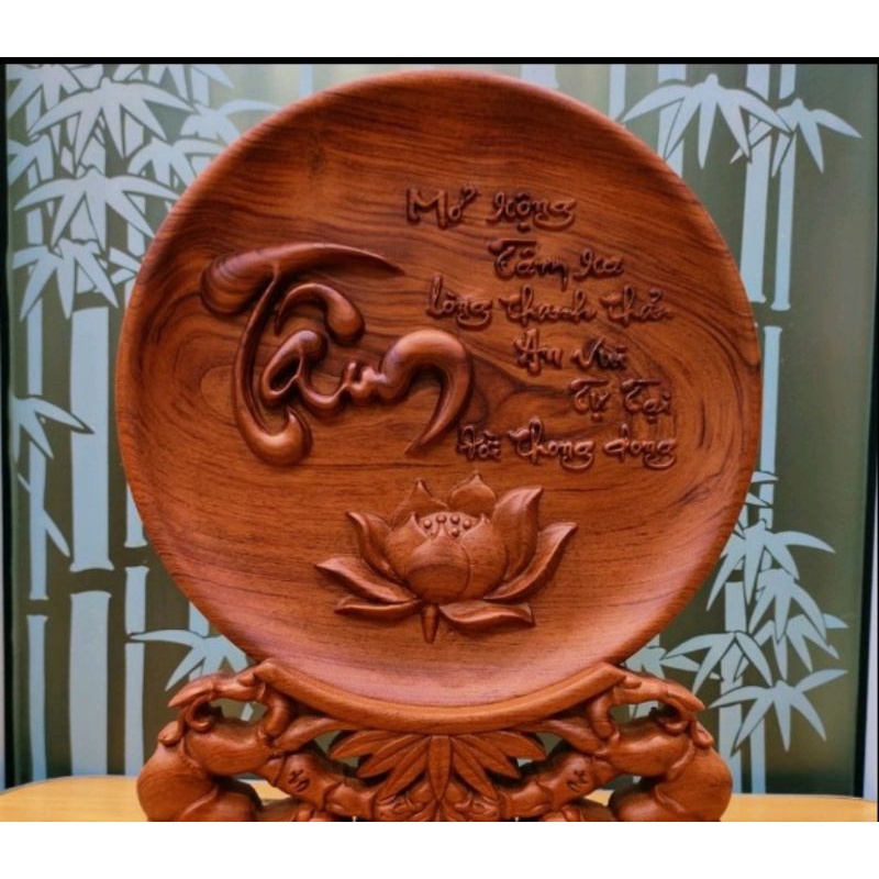 Tranh đĩa phong thủy chữ Tâm