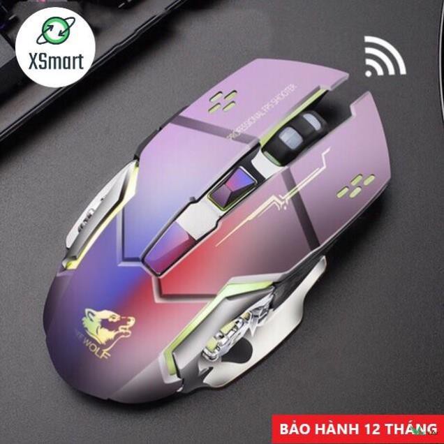 Chuột không dây chuyên GAME Wolf X8 PRO NÂNG CẤP Wireless 2.4GHz SIÊU NGẦU, Tự động đổi màu sắc -dc2867