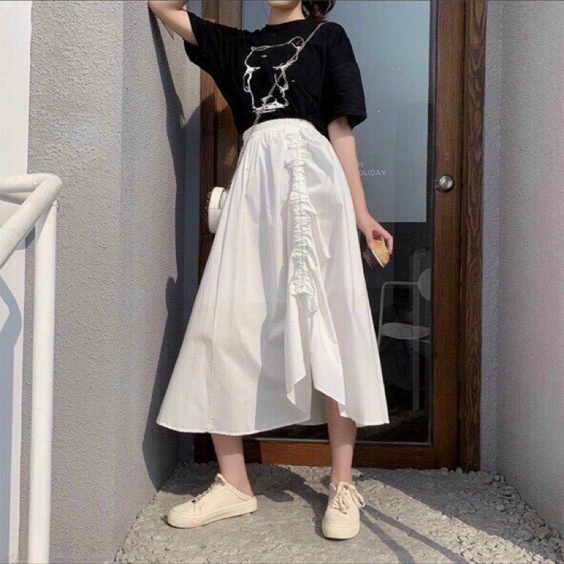 CHÂN VÁY CHỮ A RÚT DÂY VITAGE CẠP CAO | BigBuy360 - bigbuy360.vn