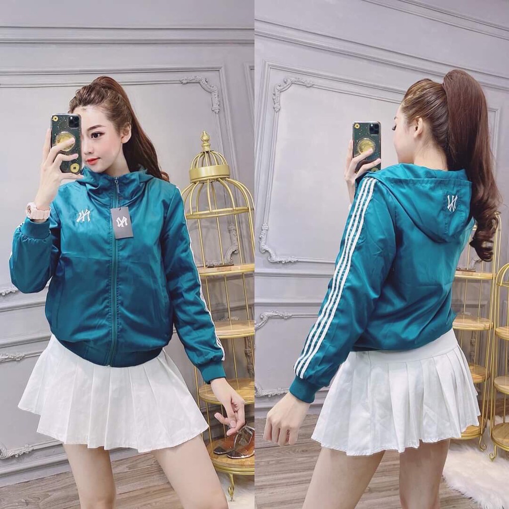 [Mã FAMAYWA giảm 10K đơn 50K] Áo khoác nữ Áo khoác nữ gió dù 2 lớp chống nắng phối viền sọc cổ cao ngộ nghĩnh-dễ thương | BigBuy360 - bigbuy360.vn