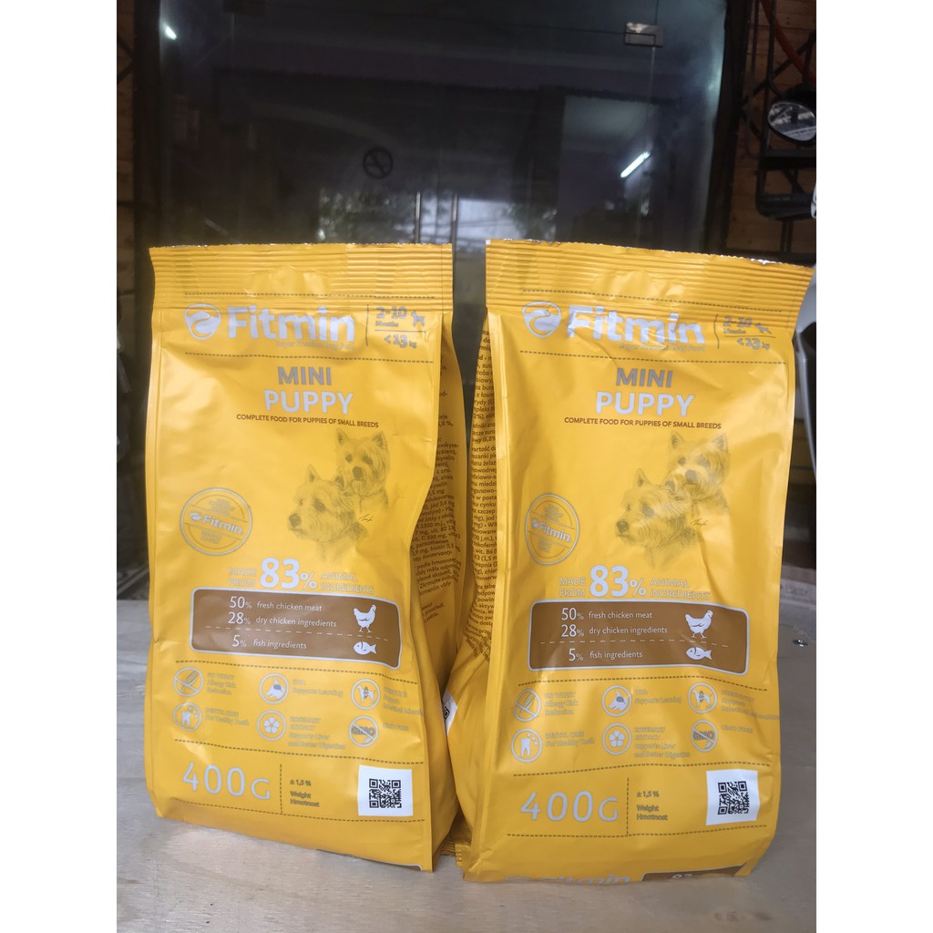 Thức Ăn Cho Giống Chó Nhỏ, Chó Mang Thai, Cho Con Bú Từ 2 - 10 Tháng - Fitmin Dog Mini Puppy -  400G