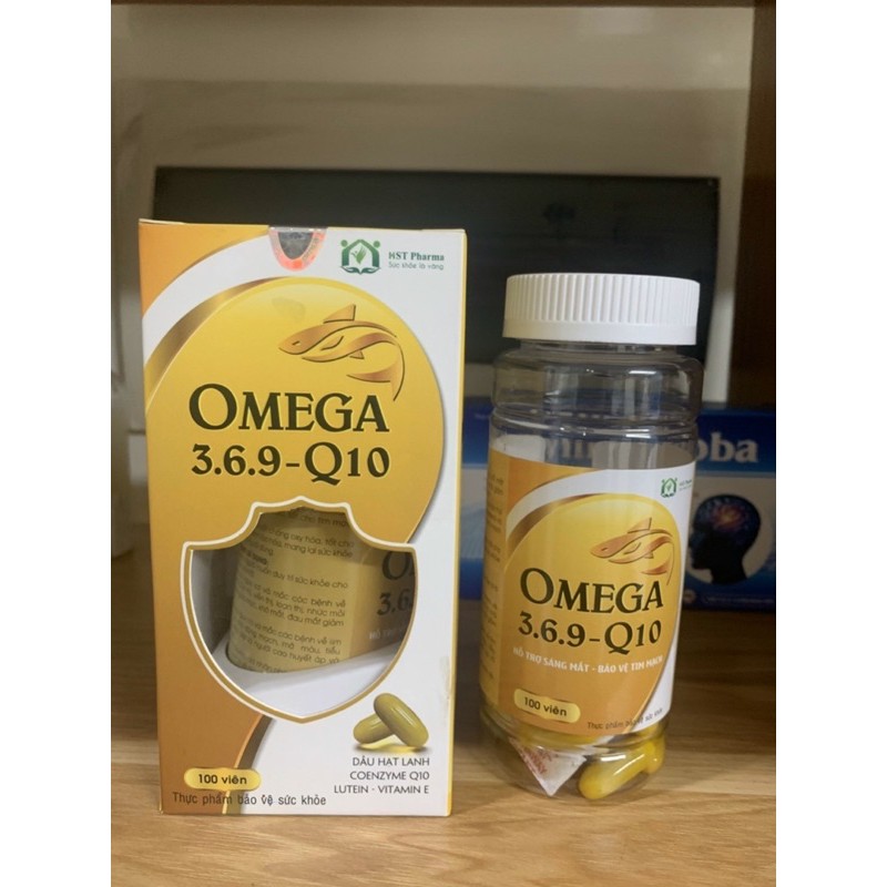 OMEGA 369Q10 Bổ não Sáng Mắt Khoẻ mạnh Tim Mạch Tăng cường trí nhớ Đẹp Da Hộp 100 viên