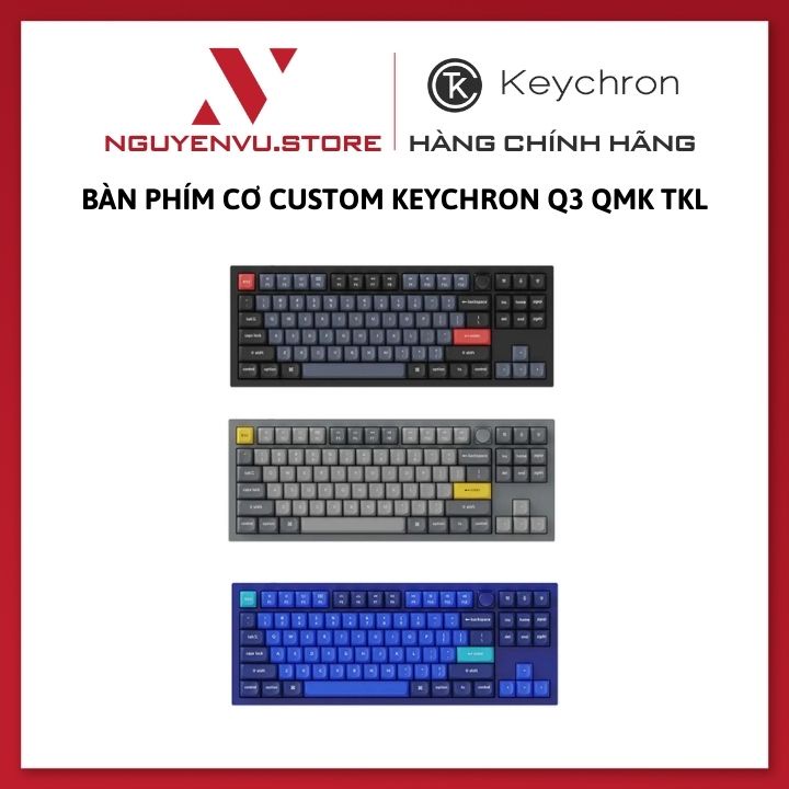 Bàn phím cơ Custom Keychron Q3 QMK TKL - Hàng Chính Hãng