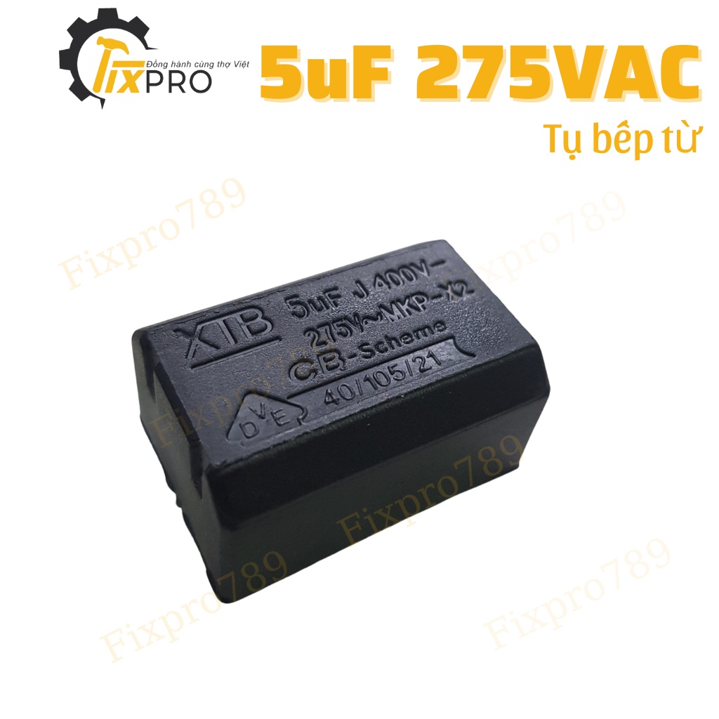 Tụ bếp từ 5uF loại nằm màu đen chính hãng XTB chất lượng tốt