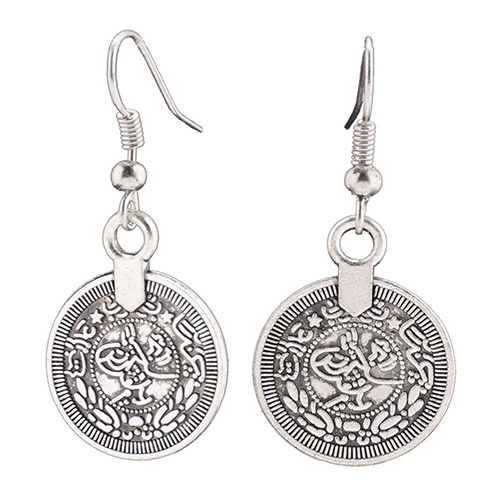 Bông tai hợp kim hình đồng tiền kiểu dáng Vintage