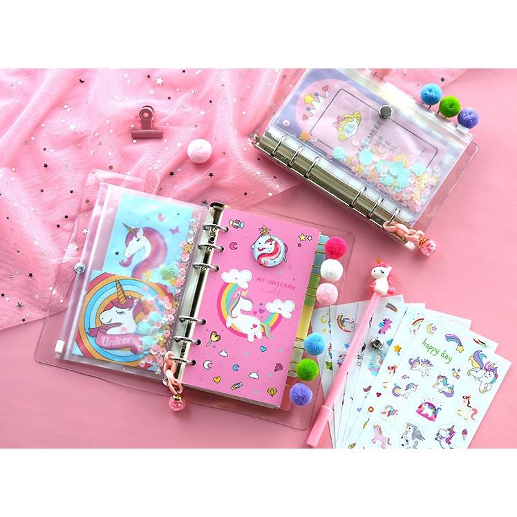Sổ còng binder KOGANO sổ tay ghi chép A6 tự thiết kế tặng kèm 13 món phụ kiện trang trí đáng yêu SN-001377