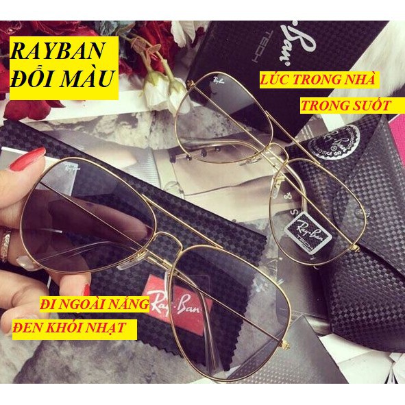 [Giá cực sốc] Kính mát Nam Nữ Rayban kiểu phi công cao cấp gọng kim loại