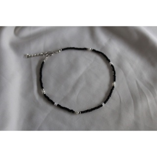 (Handmade) Dây chuyền hạt cườm đen mẫu 2