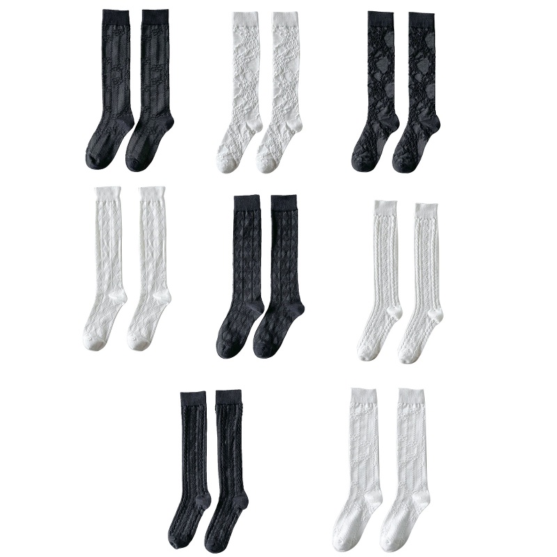 Youyo Vớ Lửng Bằng Cotton Mỏng Phối Lưới Họa Tiết Kẻ Sọc Màu Trơn Phong Cách Lolita Mùa Hè Cho Nữ