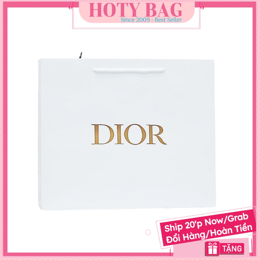 Combo 5 Túi Giấy Các Hãng Dior Trắng Size 32