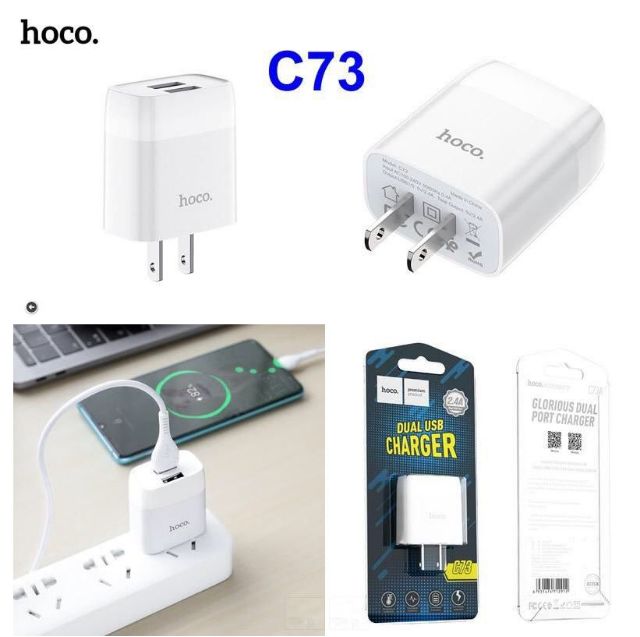 Cốc Sạc Nhanh HOCO C37 Có 2 Cổng 2.4A