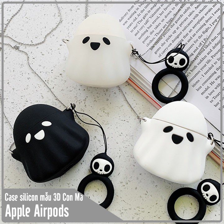 Vỏ silicon cho tai nghe Airpods mẫu 3D Con Ma