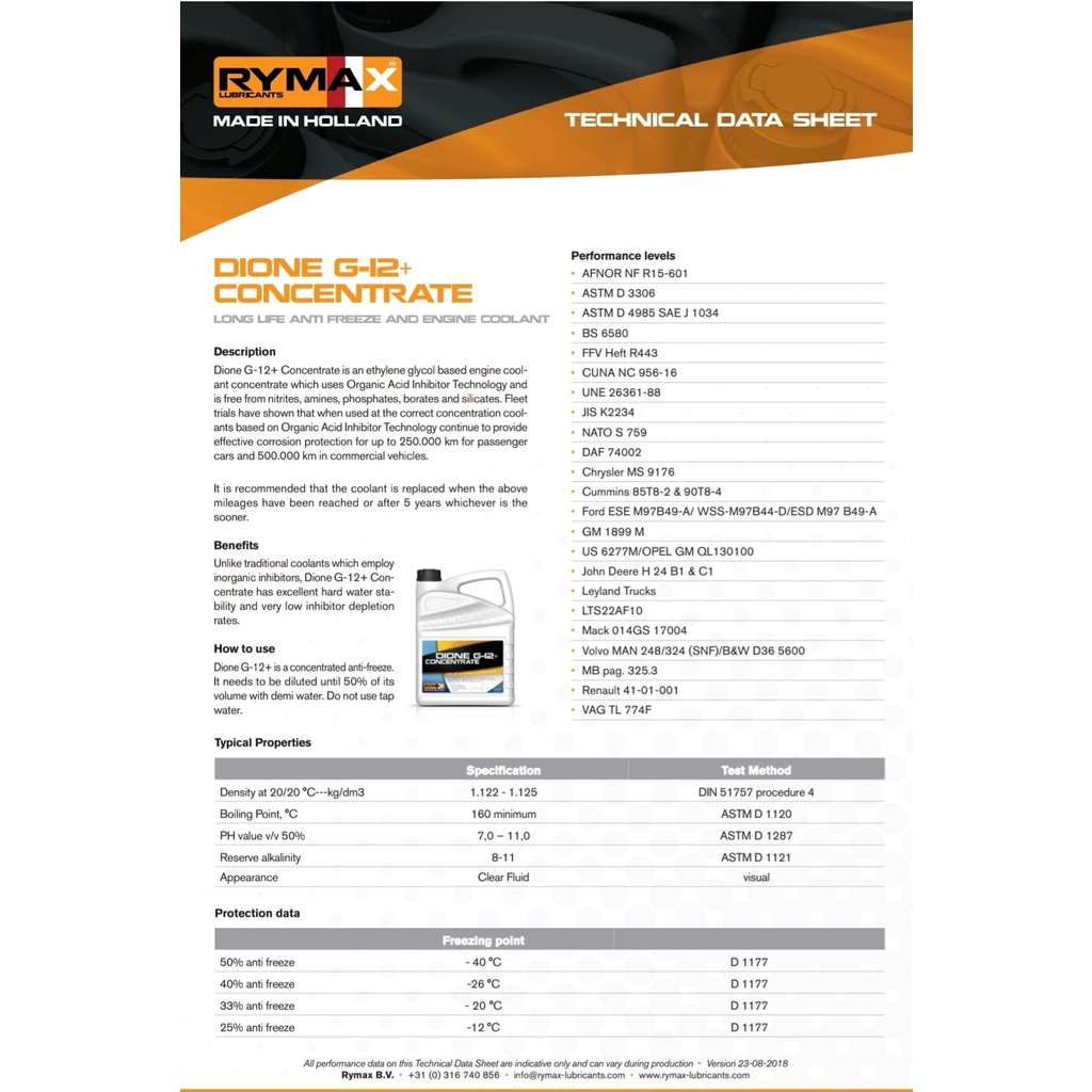 NƯỚC MÁT RYMAX PHA SẴN DIONE G12+ CAN 5L