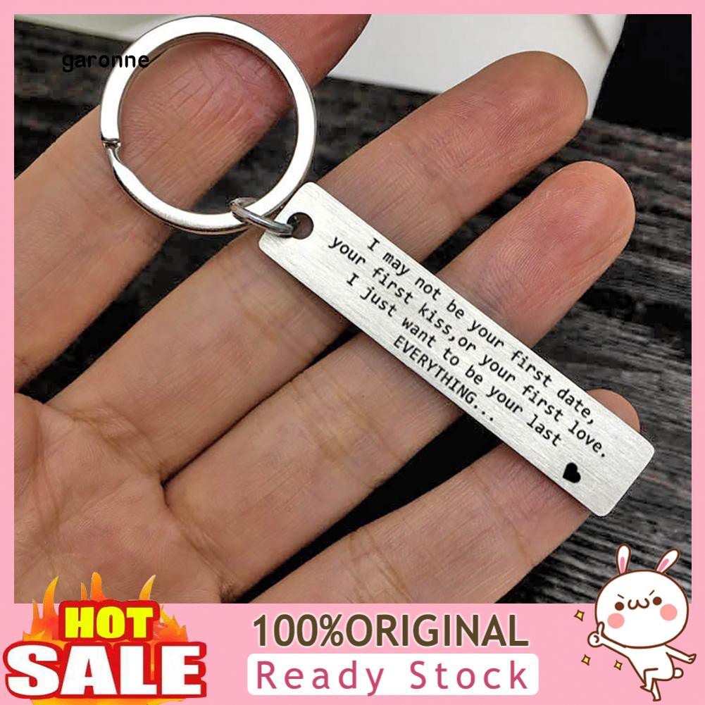Móc khóa hình chữ nhật in chữ thời trang