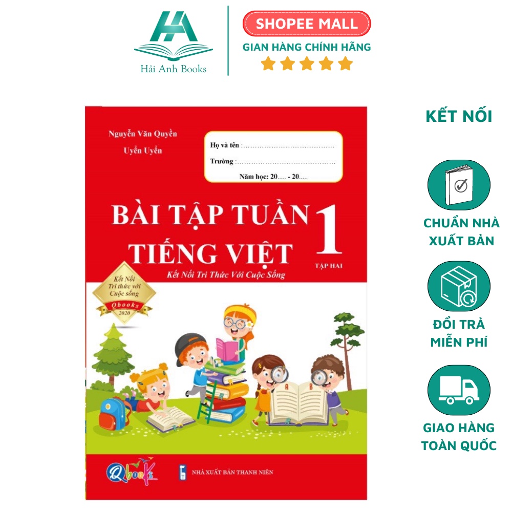Sách Bài Tập Tiếng Việt lớp 1 Học Kì 2 ( Kết Nối Tri Thức Với Cuộc Sống) (1 cuốn) Hải Anh Books