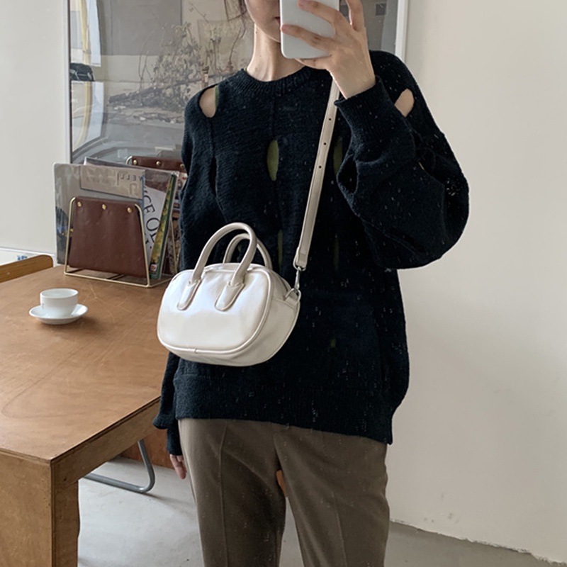 Túi đeo chéo IELGY màu trơn đơn giản phong cách retro thời trang cho nữ