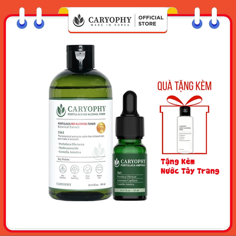 Serum mụn Caryophy hàn quốc kết hợp toner cho da dầu mụn sạch các loại mụn ẩn mụn bọc mụn trứng cá mụn thịt