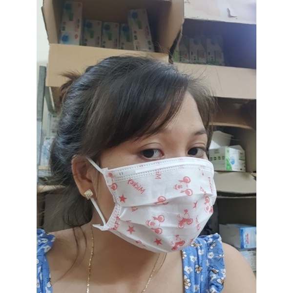 Hộp 50 Chiếc Khẩu Trang y tế 4 lớp Họa tiết Hello Kitty Hồng cho người lớn | BigBuy360 - bigbuy360.vn