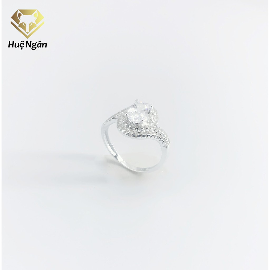 Nhẫn bạc Ý 925 Huệ Ngân - Đính Đá sang trọng RR1534
