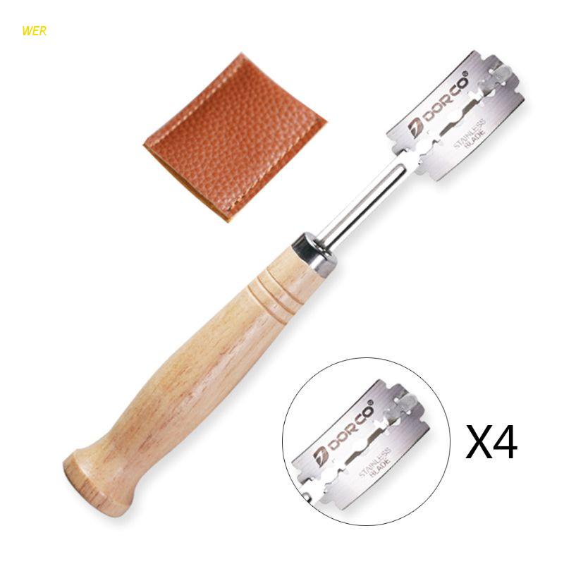 Set 4 dao cắt bánh mì dài tay cầm gỗ tiện dụng