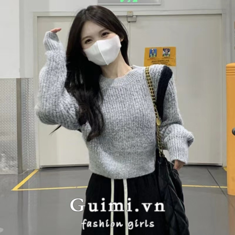 NZN Áo Thun Nữ Dài Tay Cổ Tròn Mới