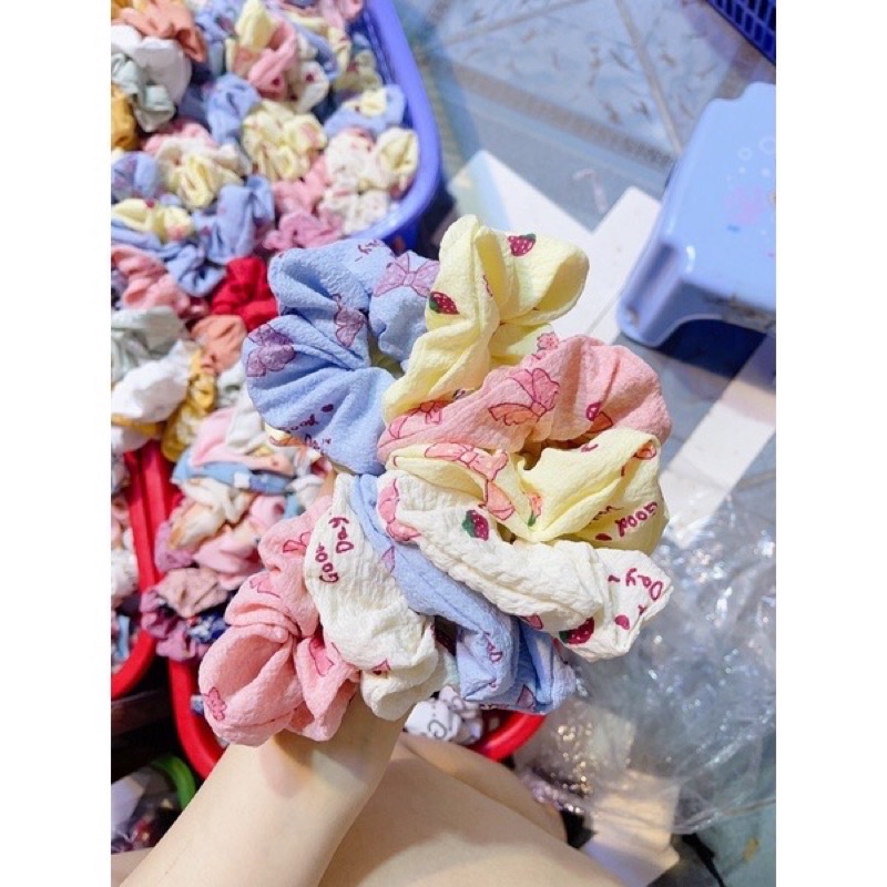 Dây buộc tóc, Cột tóc Scrunchies Xinh Xắn Nhiều Màu