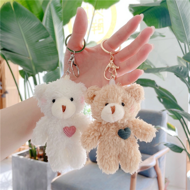 1 Móc Khóa Gấu Bông Dễ Thương Trang Trí Xe Hơi