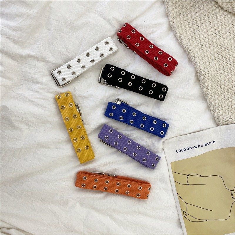 Thắt Lưng Vải Bố Phối Dây Xích Phong Cách Hip Hop