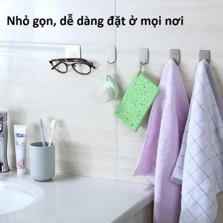 Móc dán Inox, Móc treo dụng cụ Inox, Móc dán tường siêu dính [kèm keo dán], Siêu Dính, Siêu Bền - Gia dụng Homewares