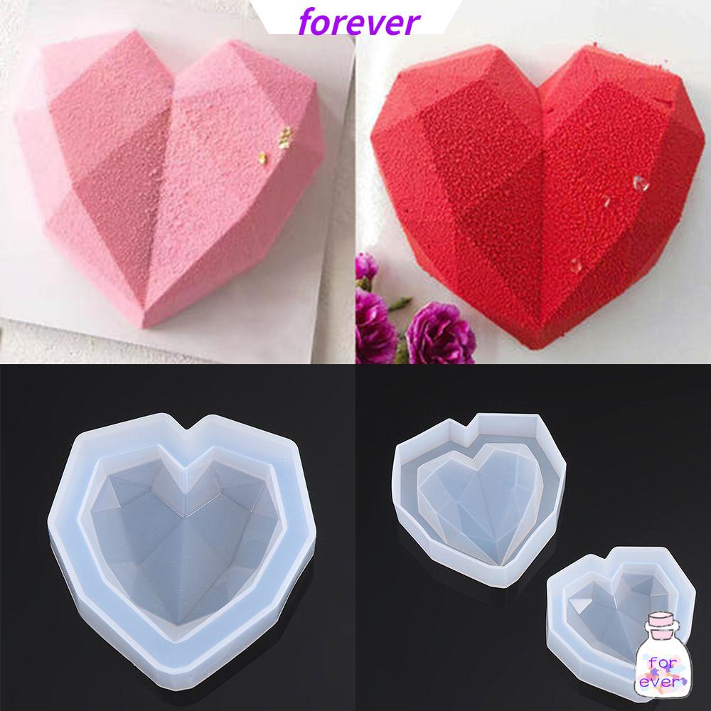 Khuôn silicone làm bánh hình trái tim kim cương 3D