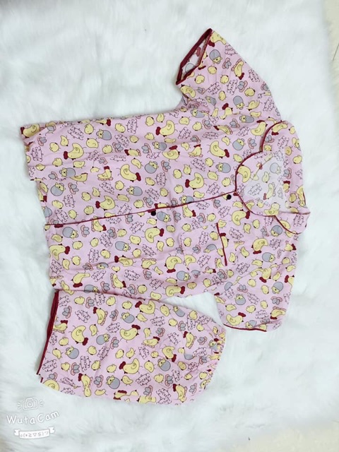Bộ Pijama bo viền vải kate Thái