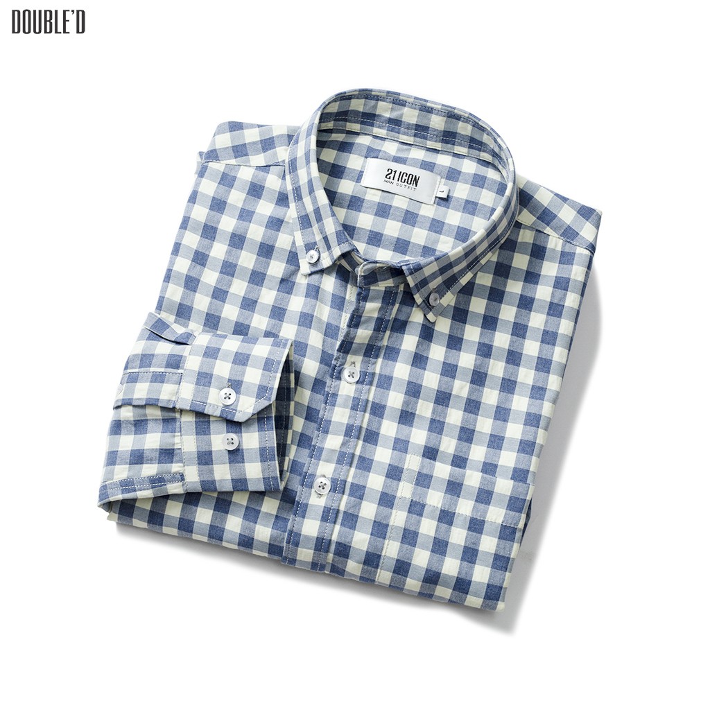 Áo sơ mi nam Double'D họa tiết kẻ caro vuông SP2XD | BigBuy360 - bigbuy360.vn