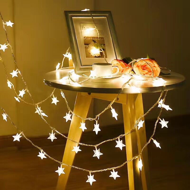 Dây đèn LED hình ngôi sao dùng trang trí tiệc cưới/sinh nhật