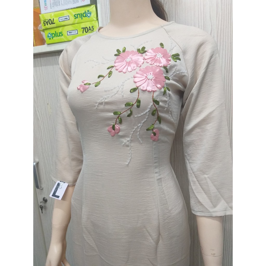 Aó dài tây thi đính hoa chất cực đệp dáng chuẩn hàng lẻ size giá rẻ